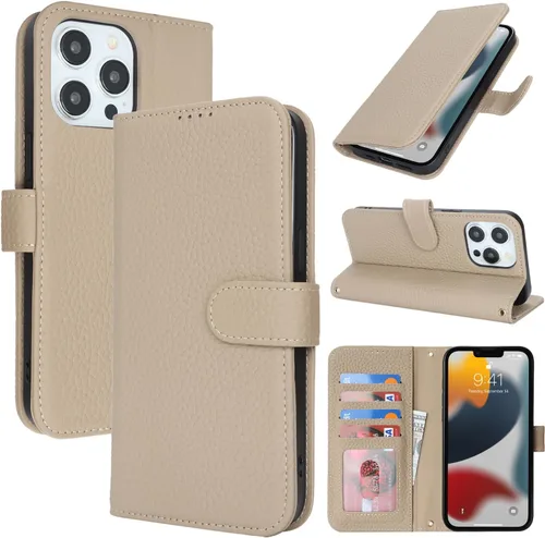 Miniatura 172 de Zouzt Funda para iPhone 11 de 6.1 pulgadas de piel auténtica con 4 ranuras para tarjetas, tarjetero con bloqueo RFID, tapa magnética, función atril