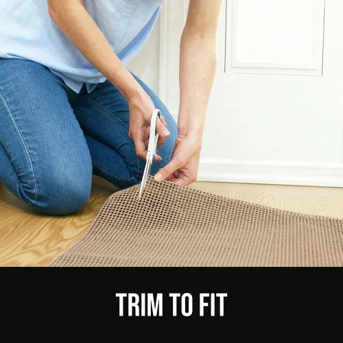 Miniatura 7 de GORILLA GRIP® Almohadilla de agarre gruesa de doble cara para suelos de madera dura, transpirable, antideslizante y antideslizante debajo de la Beige