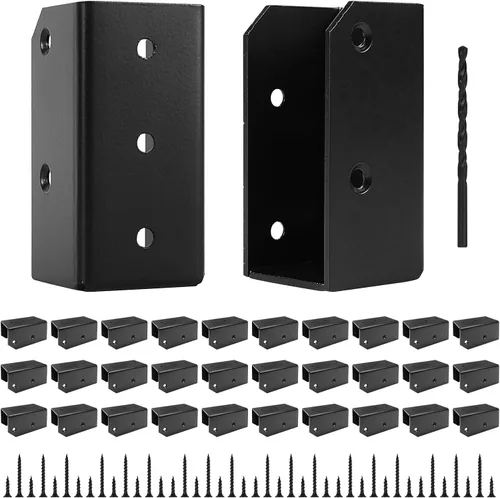 Miniatura 12 de Conectores de soportes de barandilla de cubierta, soportes de 2 x 4 (real 1.5 x 3.5 pulgadas) para barandilla de valla, pasamanos, escaleras, postes