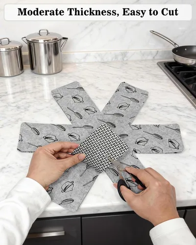 Miniatura 5 de Protectores para ollas y sartenes, juego de 12 y 3 tamaños diferentes, juego de protectores de utensilios de cocina, separadores de ollas