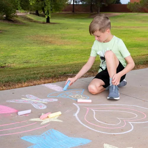 Miniatura 5 de JOYIN 120 tizas para acera para niños, caja gigante, no tóxica, jumbo, color jumbo, lavable, tiza para acera para niños pequeños en 10