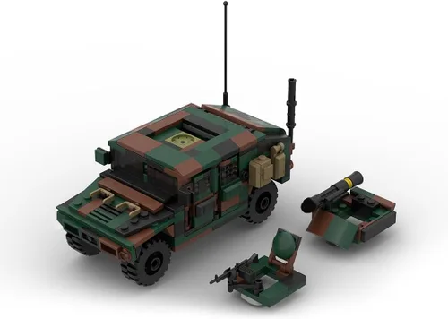 Miniatura 7 de Kit de construcción de vehículos blindados M998A1 de Karoyd Technic, juego de bloques de construcción de la serie militar blindada (355 piezas)