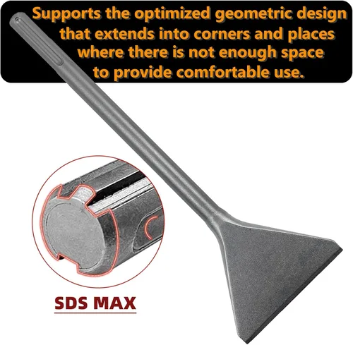 Miniatura 5 de Azulejo de 6 pulgadas de ancho y cincel Thinset Scaling Shank SDS-Max, broca de extracción de raspador de 6 x 15 pulgadas, ideal para taladros