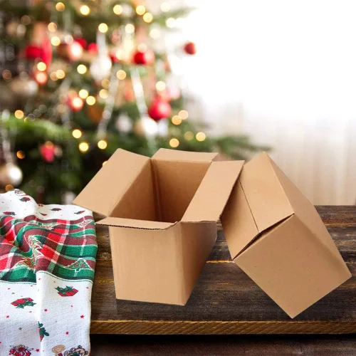 Miniatura 6 de Cajas de envío con embalaje de 8 x 6 x 4 pulgadas, cajas de cartón corrugado pequeñas de kraft para mudanzas, envíos por correo, 25 unidades 25