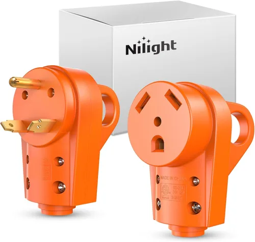 Miniatura 21 de Nilight Enchufe de repuesto para autocaravana de 50 amperios, 125/250 voltios, macho con mango ETL listado NEMA 14-50P para caravana, autocaravana