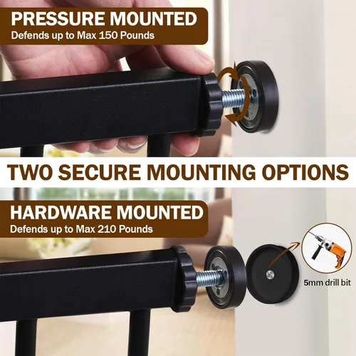 Miniatura 9 de Mumeasy Puerta de bebé extra ancha de 29.7 a 57 pulgadas, puerta grande para perros con cierre automático para puertas, puerta de seguridad