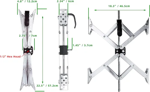 Miniatura 7 de Estabilizador de RV en forma de X XL (permite ajustar el taladro) con bloqueo de doble eje para vehículos recreativos, remolque de viaje o caravana