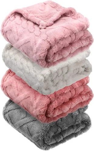 Miniatura 11 de VitalCozy Juego de 4 Mantas de Felpa Suave para Bebé 30" x 40" 3D de Peluche Cálido Mantas de Envoltura para Dormitorio para Niños Pequeños, Niñas