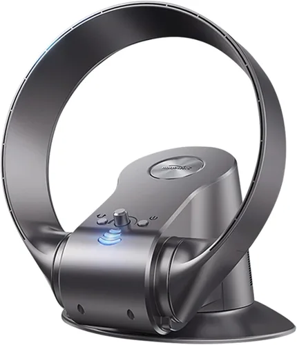 Ventilador de pared sin hojas de 14 pulgadas con control remoto/temporizador, ventilador sin aspas montado en la pared/ventilador de escritorio, 7