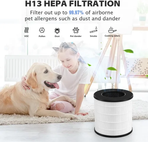 Miniatura 5 de Filtro de repuesto AC201B/PU-P05 para purificador FULMINARE PU-P05, también compatible con Purivortex AC201B, paquete de 2