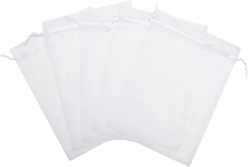 Miniatura 4 de Volanic 50 bolsas de regalo de organza con cordón transparente de 6 x 9 pulgadas (6.7 x 9.1 in) para joyas, fiestas, bodas, dulces, mini botellas