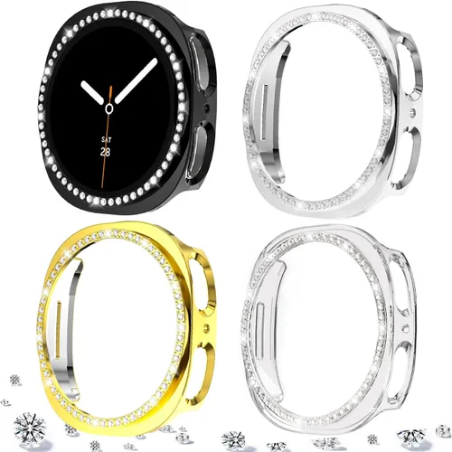 Miniatura 32 de DEALELE Paquete de 1 + 3 fundas y protector de pantalla compatible con Samsung Galaxy Watch FE / 5/4 de 1.575 pulgadas, funda protectora