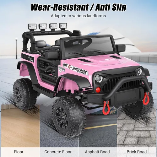 Miniatura 7 de Hikole Auto de paseo de 24 V con control remoto, vehículos a pilas para niños y niñas, motores mejorados de 2 × 200 W, camión con ruedas eléctricas
