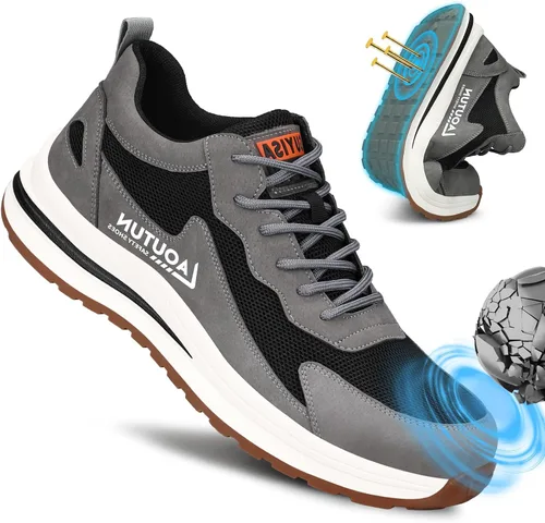Zapatos deportivos con punta de acero para hombre, zapatos ligeros para hombre, zapatos de trabajo cómodos, zapatos de seguridad con amortiguación