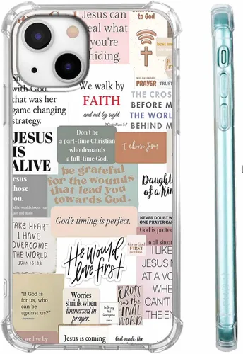 Miniatura 17 de Funda para Celular con Versículos de la Biblia, Colocación de Citas Cristianas de Jesús, Diseño Collage, Funda Protectora Suave de TPU de Moda