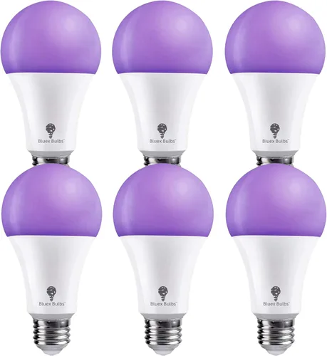 Bluex Bombillas 6 Pack A21 LED Luz Negra, 16 W (equivalente a 120 W) E26 Luz Negra Nivel 385-400nm, Pintura Corporal, Luz LED de Fiesta que Brilla