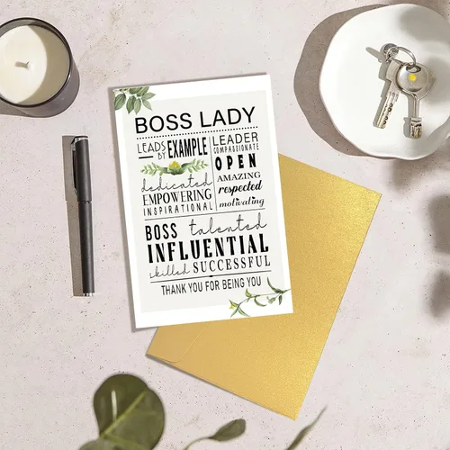 Miniatura 7 de Divertida tarjeta del día del jefe para mujer, regalo del día del jefe para dama jefa, tarjeta de agradecimiento para mujeres jefas
