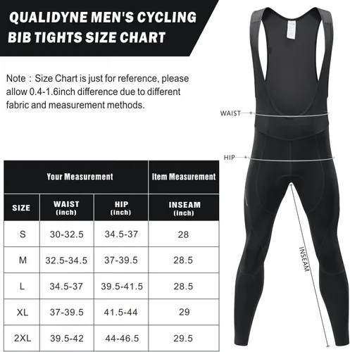 Miniatura 6 de Qualidyne - Pantalones largos para ciclismo con almohadilla transpirable 3D, excelente rendimiento y mejor ajuste
