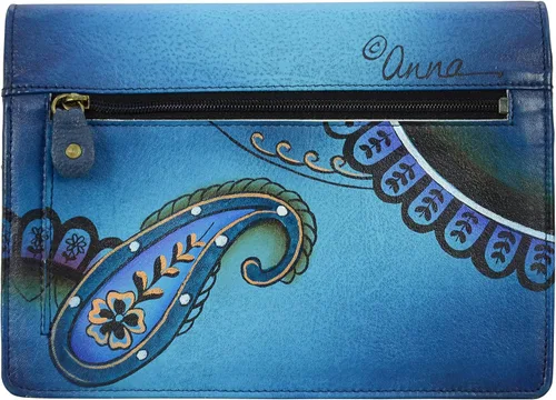 Miniatura 2 de Anna by Anuschka - Cartera de piel pintada a mano con dos pliegues en una cuerda