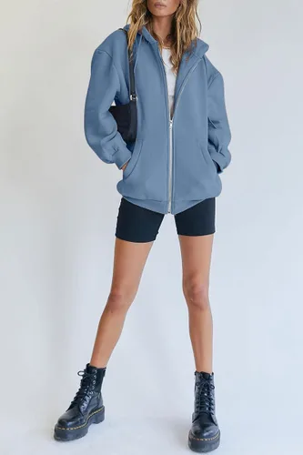 Miniatura 5 de AUTOMET Womens Zip Up Hoodies Long Sleeve Fall Oversized Sweatshirts Fleece Y2K Jacket with Pockets