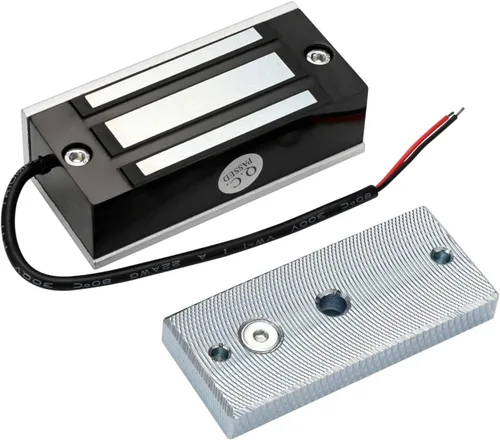 Miniatura 9 de Cerradura electromagnética eléctrica de 180 kg 350 libras de fuerza de retención, electroimán de 12V, modo seguro NC, puerta única para sistema