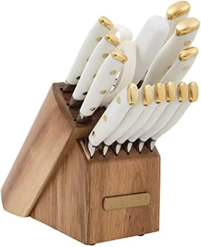 Miniatura 13 de Sabatier - Juego de 15 piezas de cuchillos forjados con triple remache, cuchillos de cocina de acero inoxidable de alto carbono, juego de cuchillos