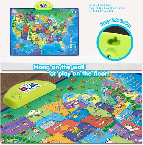 Miniatura 6 de BEST LEARNING i-Poster My USA Interactive Map – Juguete educativo inteligente para niños o niñas de 5 a 12 años Geografía de Navidad