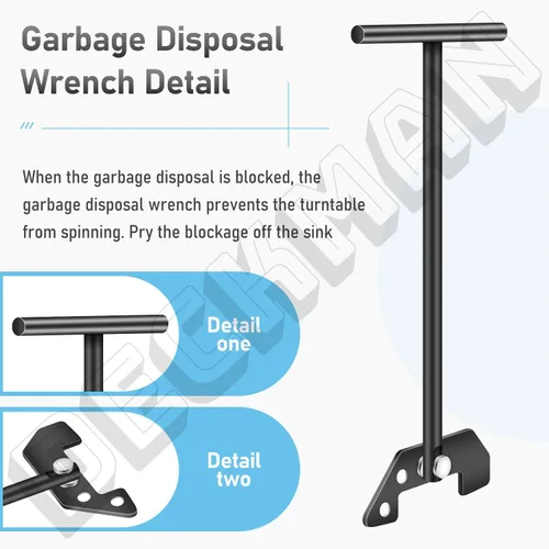 Miniatura 6 de Llave de desatascamiento para triturador de basura, llave de desatasco, para desalojar atascos o desorden desde arriba del fregadero, compatible