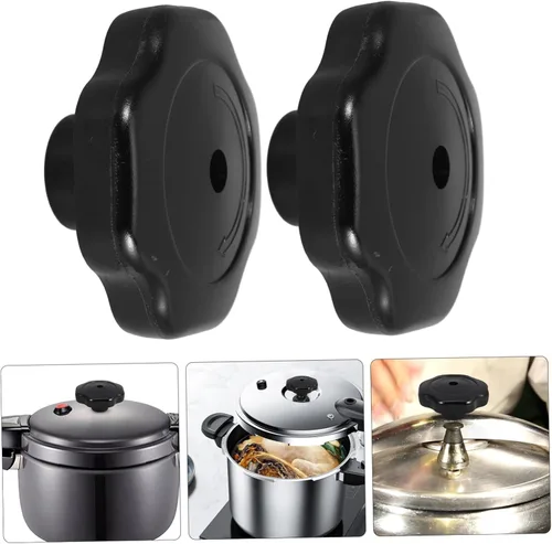 Miniatura 8 de UKCOCO 2 pomos de repuesto para tapa de olla a presión, resistente al desgaste, compatible con cocinas, diseño seguro y atractivo