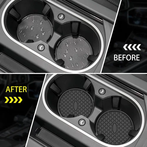 Miniatura 4 de ME.FAN Posavasos para Coche [Paquete de 4] Posavasos de Silicona para Coche/Tapetes para Tazas, Accesorios para Interior de Coche Antideslizantes