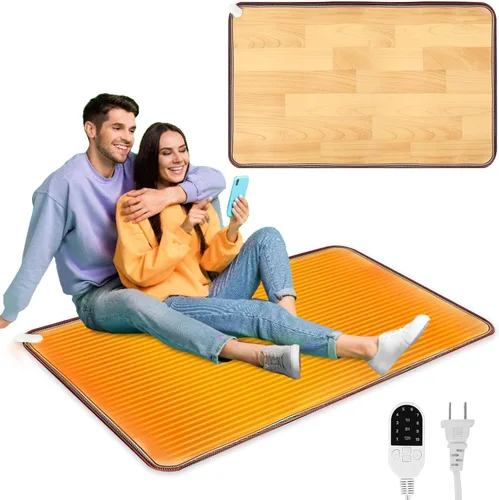 Miniatura 9 de Calentador térmico de PVC de 110 V para calentador de pies debajo del escritorio, 31.5 x 20 pulgadas, almohadilla térmica eléctrica de ahorro