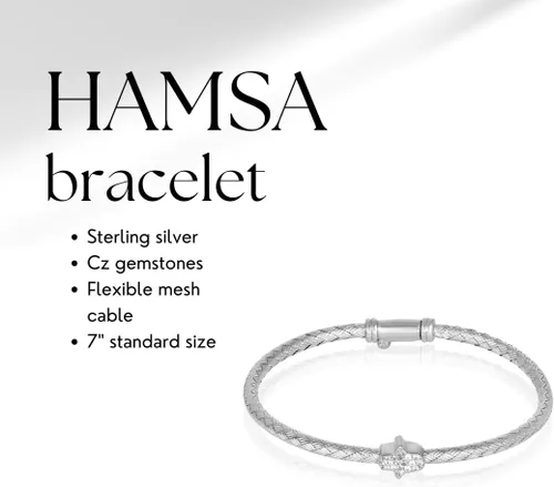 Miniatura 8 de Alef Bet by Paula Hamsa Hand Bracelet Sterling Silver for Women Worn for Protection and Abundant Blessings Beautiful Design for Everyday Wear