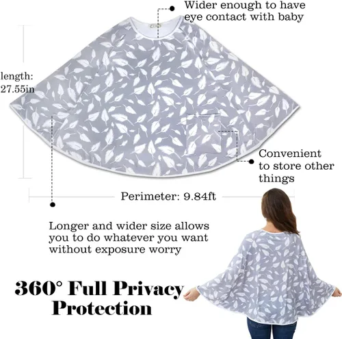 Miniatura 2 de Funda de lactancia para bebé y poncho de lactancia, cubierta multiusos para toldo de asiento de automóvil, cubierta de carrito de compras, cubierta