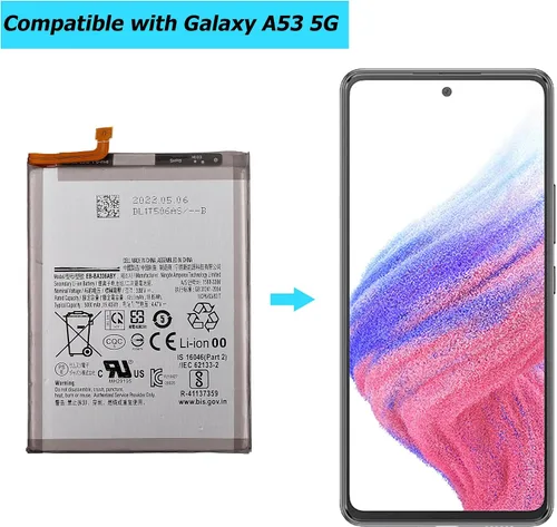 Miniatura 5 de EB-BA336ABY - Batería de repuesto para Samsung Galaxy A53 5G SM-A536 SM-A536U SM-A536U1 SM-A5360 SM-A536B SM-A536W SM-A536N SM-S536DL con kit