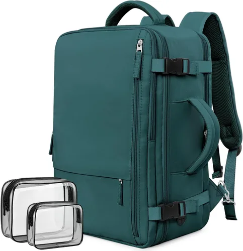 Miniatura 8 de Rinlist - Mochila para computadora portátil de viaje, mochila de cabina para hombres y mujeres, aprobada para vuelos, mochila escolar universitaria