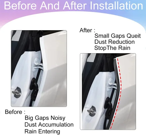 Miniatura 5 de FASTCHE Kit de sellado de puerta de cuerpo completo para Tesla Model Y 2020-2023, adhesivos de goma insonorizados, accesorios exteriores (8 unidades)