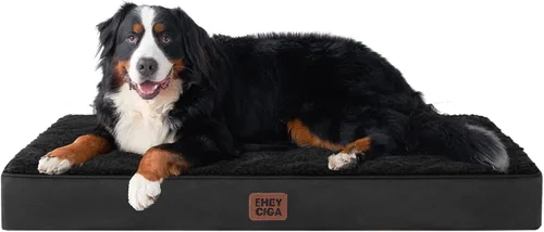Miniatura 64 de EHEYCIGA Cama ortopédica de espuma para perros grandes, 35 pulgadas de largo x 23 pulgadas de ancho x 3.5 pulgadas de alto, gris claro