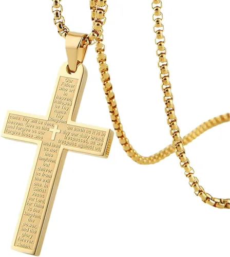 Abalorio de acero inoxidable con cruz de automóvil con versículo de la Biblia, adorno colgante de cruz para automóvil, para hombres, mujeres y hogar