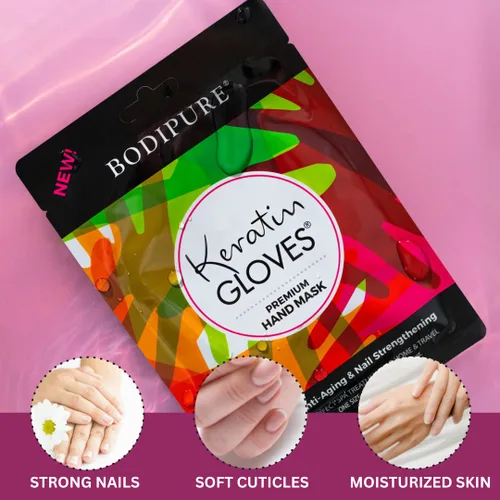 Miniatura 8 de Bodipure Guantes de queratina para mascarilla de mano de primera calidad, guantes hidratantes para manos secas, fortalecimiento de uñas y suavizado