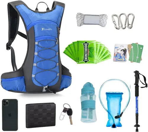 Miniatura 5 de Croogo Mochila de hidratación para correr con vejiga de agua de 2 litros, ligera, para ciclismo, para hombres y mujeres, color rojo OT05