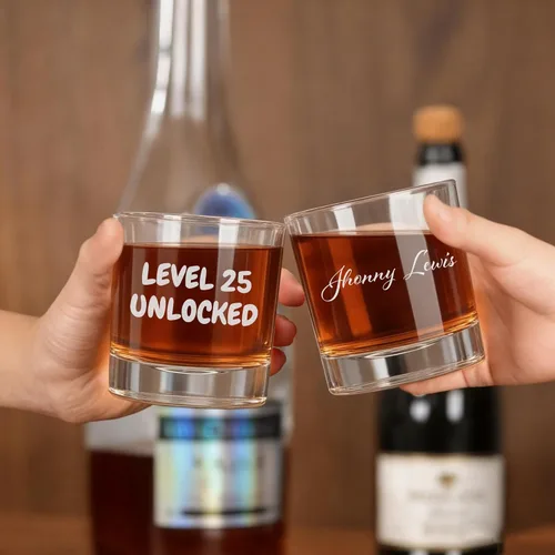 Miniatura 3 de Vaso de whisky personalizado grabado con tu texto personalizado, vaso de bourbon grabado de 12 onzas para cócteles, regalo personalizado para Gafas