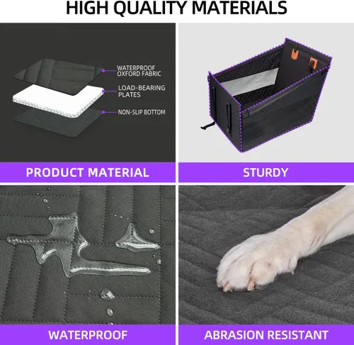 Miniatura 4 de TKYZ Asiento de automóvil mediano para perro, extensor de asiento trasero para perros, funda de asiento grande impermeable para asiento trasero