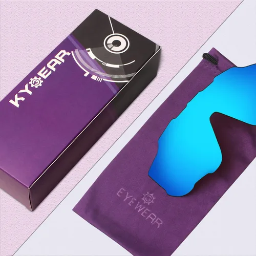 Miniatura 7 de Lentes de repuesto polarizadas antidecoloración antideslumbrantes de 0.472 in para gafas de sol Oakley Jawbreaker, Azul océano y rojo fuego