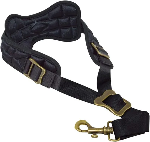adorence Correa acolchada para el cuello de saxofón, cómoda correa de saxofón con cojín acolchado transpirable, extraíble y lavable, color negro H04