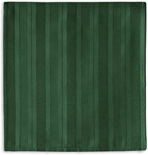 Miniatura 6 de Newbridge - Mantel navideño de satén con rayas verde cazador, 52 x 52 pulgadas cuadradas, rayas tejidas festivas, mantel de poliéster reutilizable