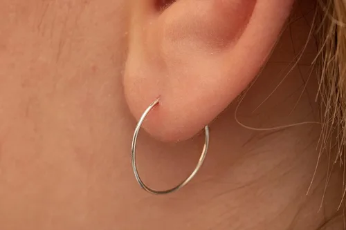 Miniatura 37 de Aretes de aro de oro de plata – Aretes de aro para mujer, dos piezas de aros de plata fina rellenos de oro, aro de hélice, anillo de tragus, aro