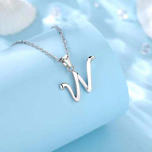 Miniatura 108 de EUDORA Collares de plata esterlina con inicial para mujer, regalos clásicos de 26 letras sin cuello para niñas, hermana, madre hija, cadena de 18