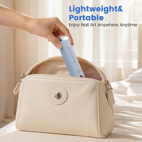 Miniatura 9 de Quaferen Mini luz UV de mano para uñas de gel con soporte, lámpara de uñas recargable de curación flash con sensor automático, imán de ojo de gato