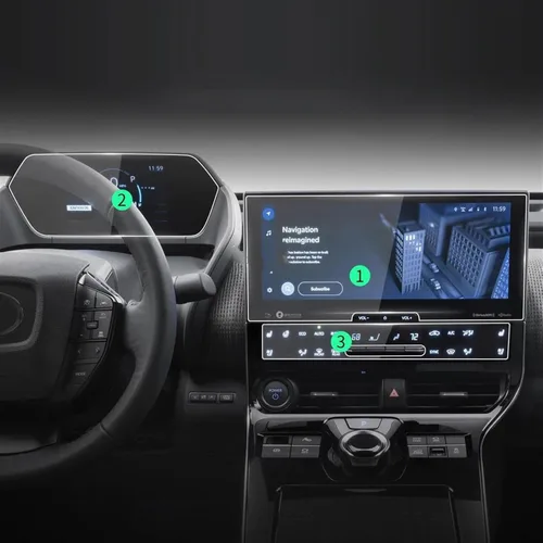 Miniatura 9 de Película protectora de vidrio templado para navegación Carplay Video Protector de pantalla para Toyota BZ4X 2023 Auto Auto Interior Película
