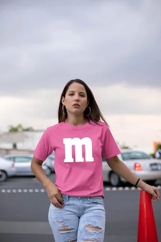 Miniatura 6 de Camiseta de disfraces de Halloween con letra M Idea de camiseta gráfica divertida para mujer